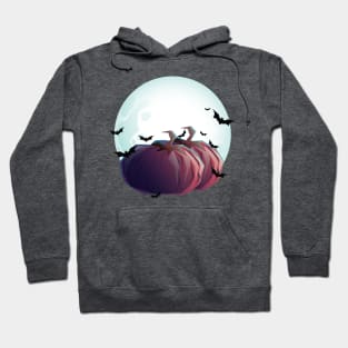 Halloween Moon and Pumpkins Hoodie